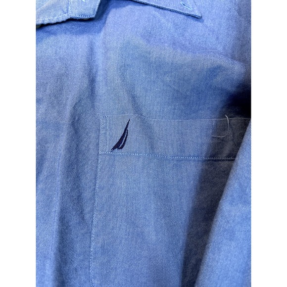Nautica Shirt Mens 16.5 16‎ 1/2 32 33 Blue Casual Button Up Long Sleeve Oxford - Picture 4 of 14
